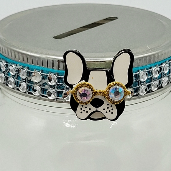 Handmade Retail Therapy Fund Mason Jar Piggy Bank French Bulldog - Picture 10 of 11